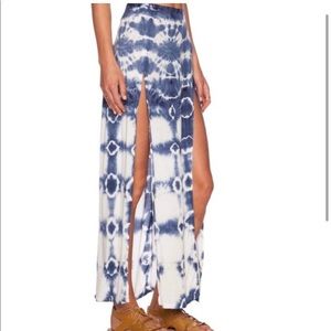 Blue Life blue & white maxi skirt